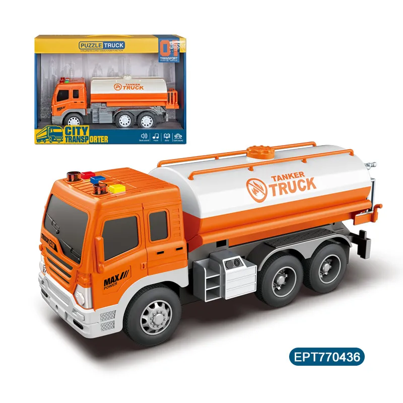 EPT 1:16 Inertia Sound & Music Sanitation Car Toys Street Cleaning Toy Kids Sprinklers Container Truck Vehicle For Children