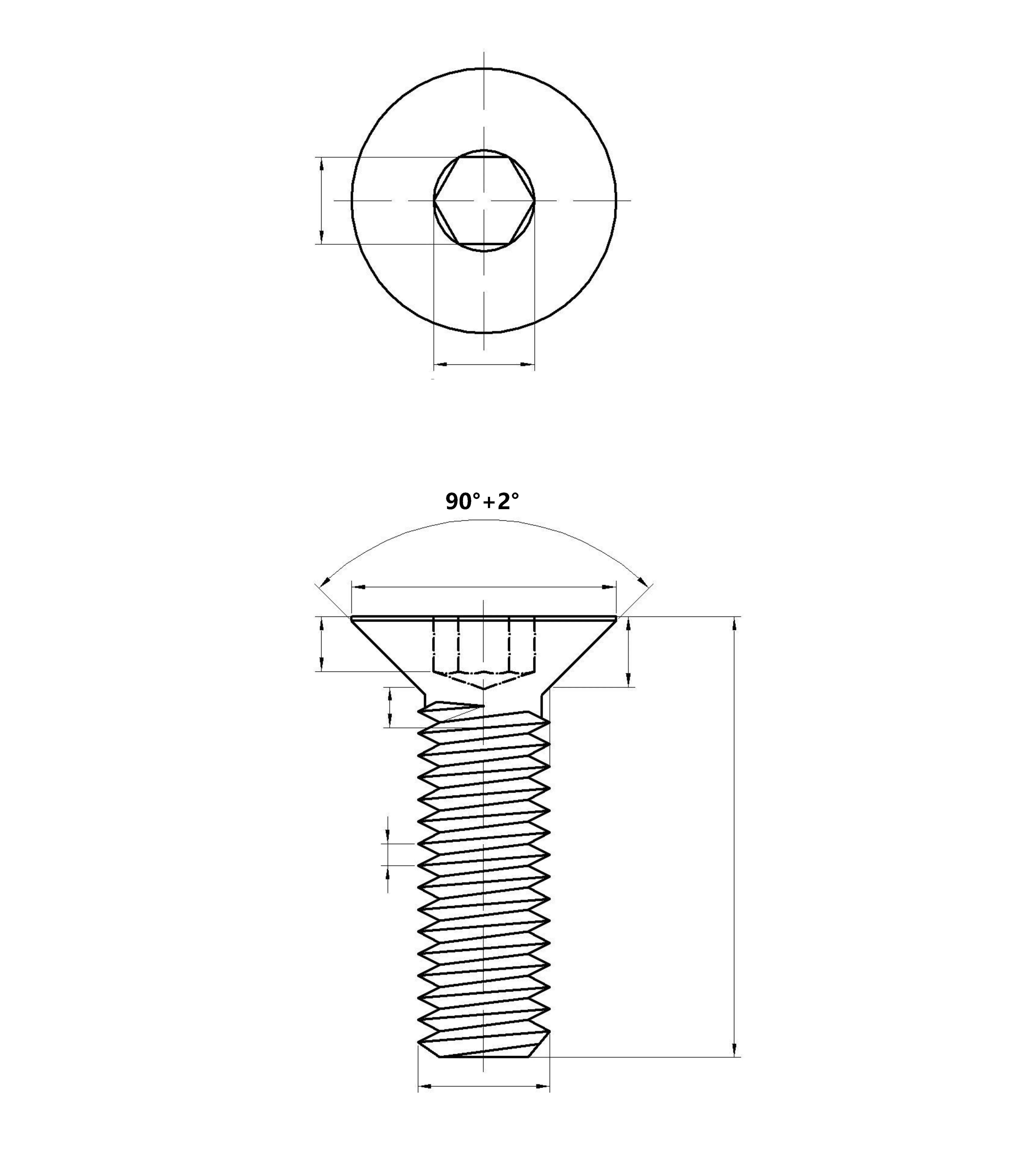 MALAXY Carbon Steel Allen csk hine Screw Hexagon Socket Flat Countersunk Head hine Screw M20 Plain