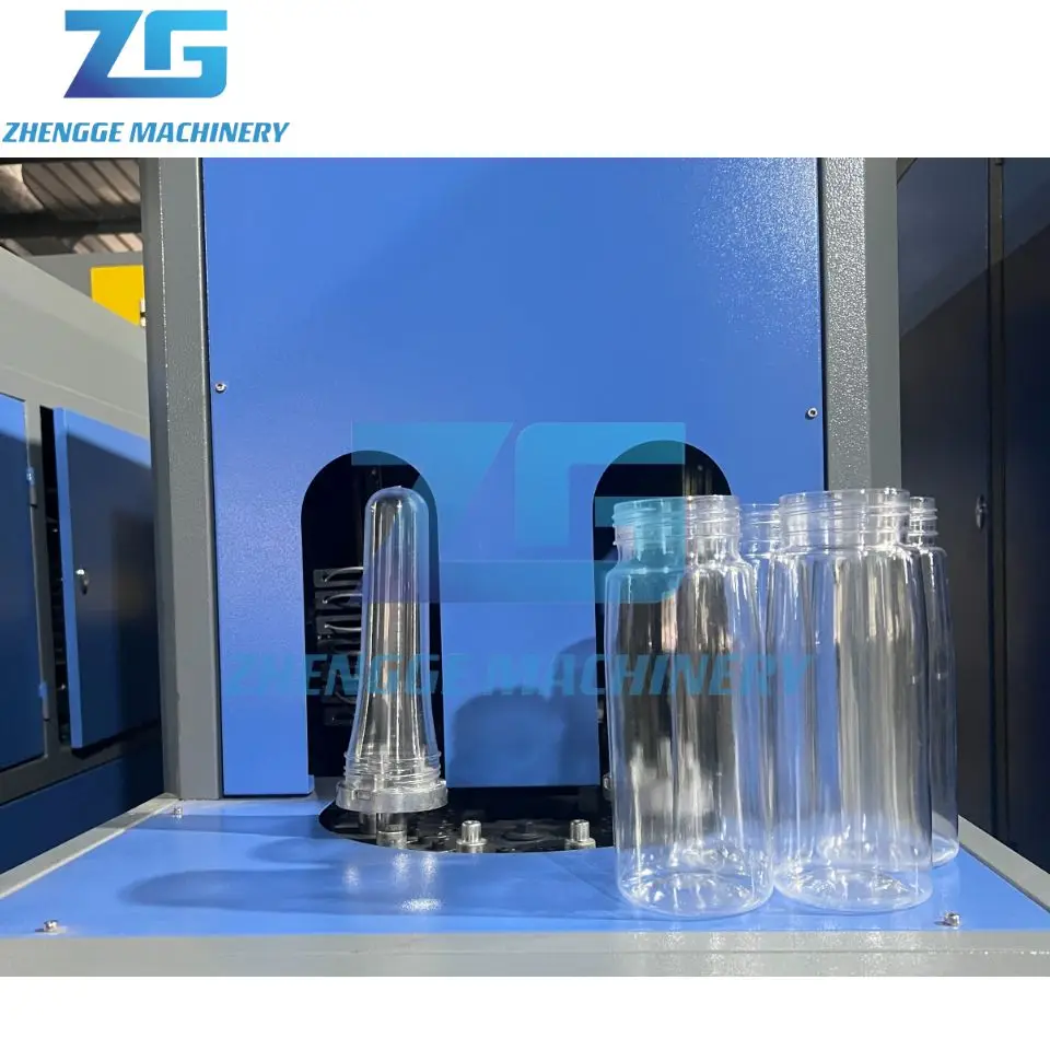 High quality two cavity semi automatic pure drinking water bottle blow mold machine