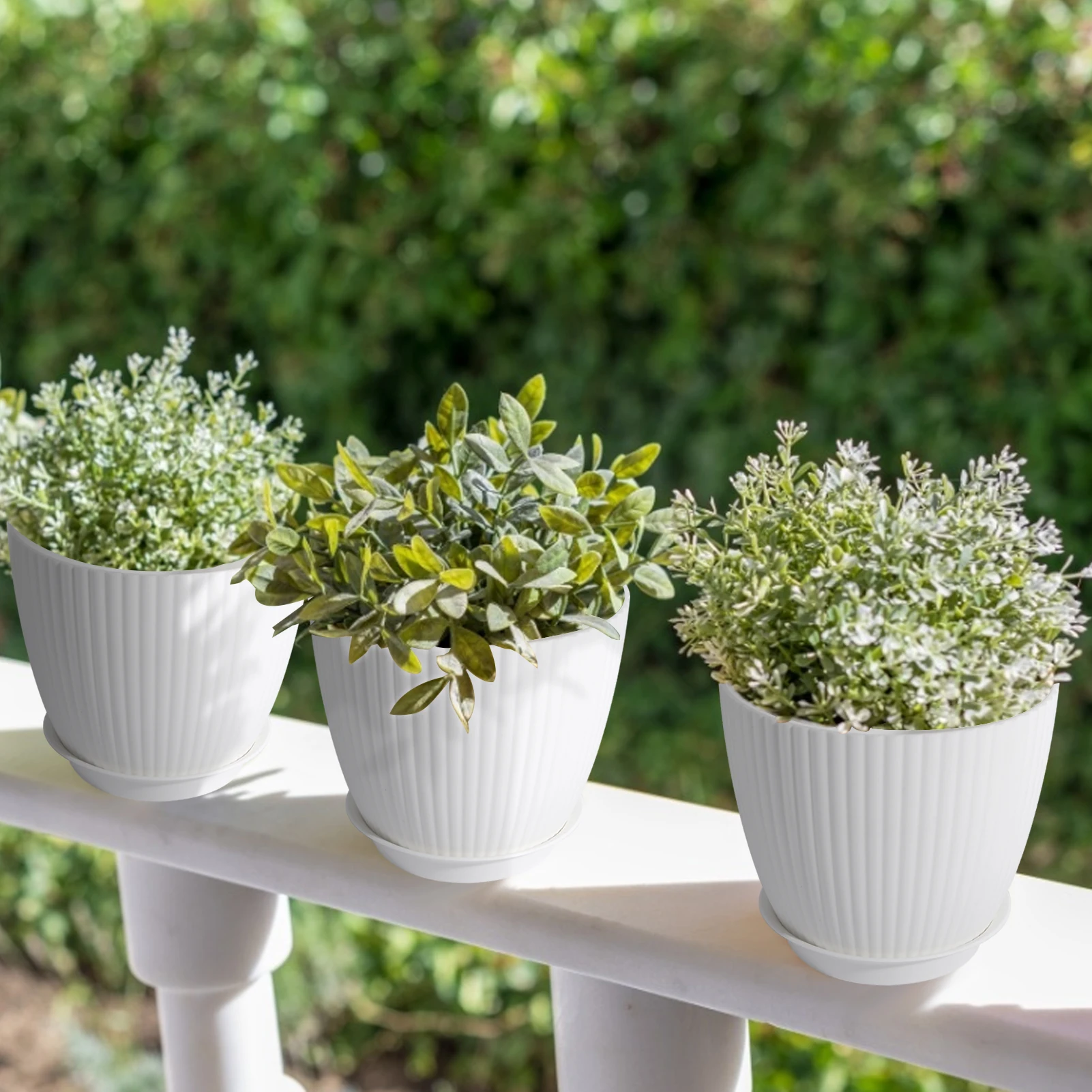 Custom color plastic round 4  5 6 7 8 Inch decorative indoor Plant Pots  for garden