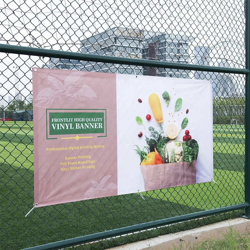Custom Digital Printing Vinyl  mesh banner Full Color Printed  Advertising  mesh  Banner with Grommets