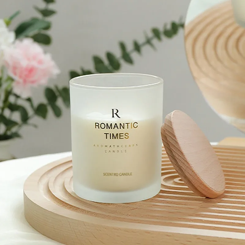 High Quality Empty Frosted Small Candle Jar Container Candle Jars Glass with Lid for Christmas Gift