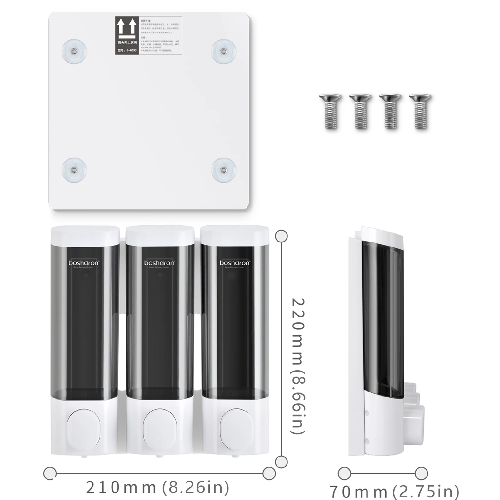 Wholesale factory China wall mounted soap dispenser luxury white plastic hand press manual shampoo conditioner soap dispenser