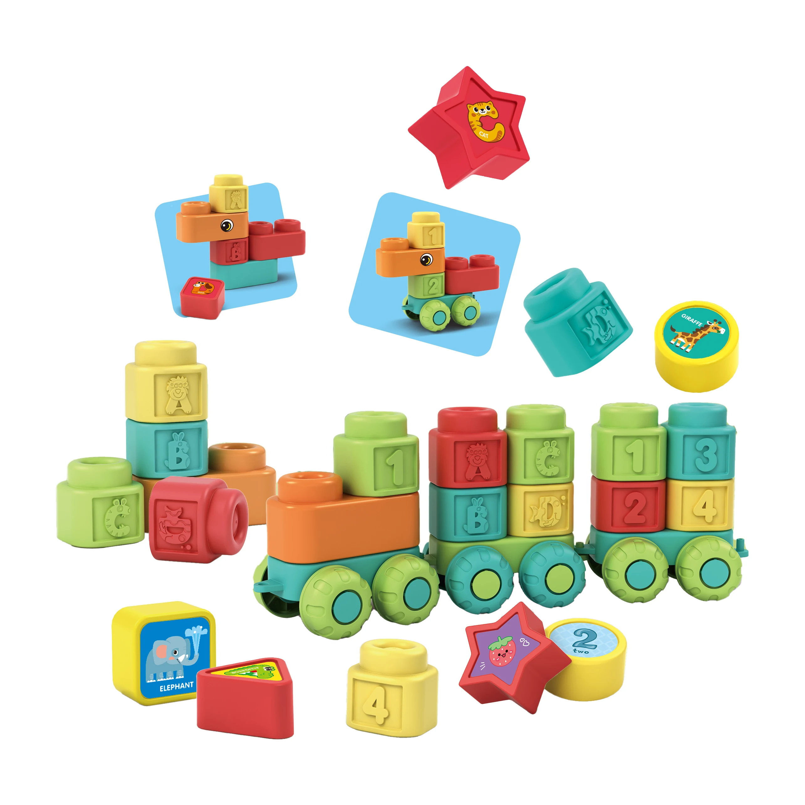 Набор строительных блоков из мягкого силикона