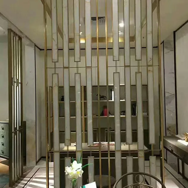 Chinese Style Stainless Steel Partitions Screens Hall Room Divider Stainless Steel Screen Partition Unique