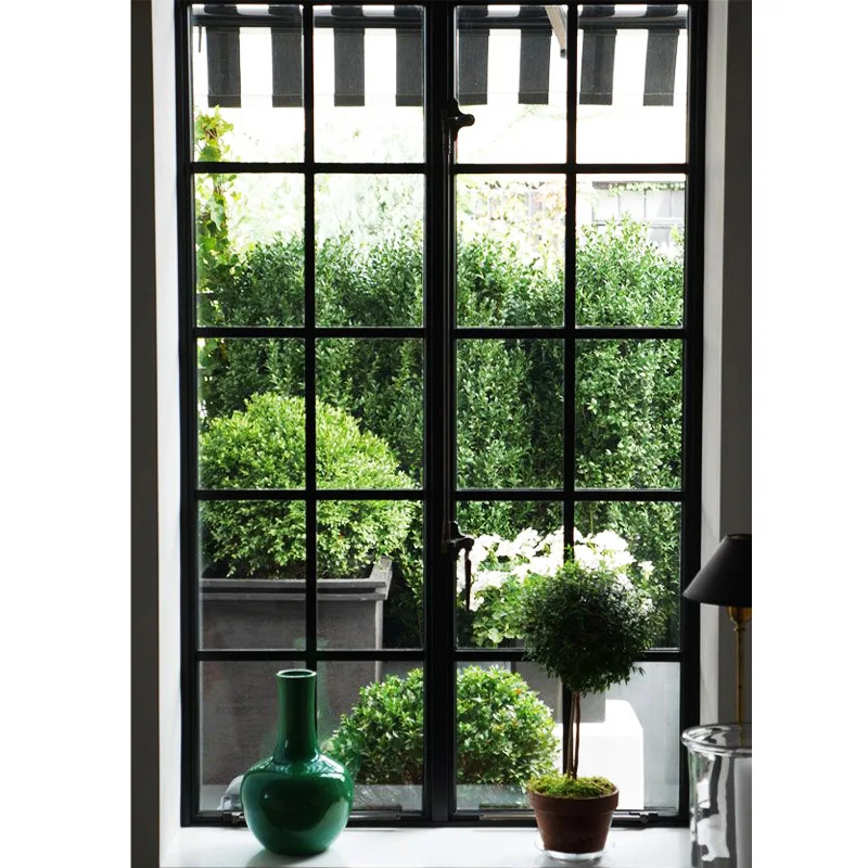 Vintage Industrial Faux Crittall Style French Design Swing Open Aluminum Windows Doors Bespoke Glazing Old Steel Look Houses