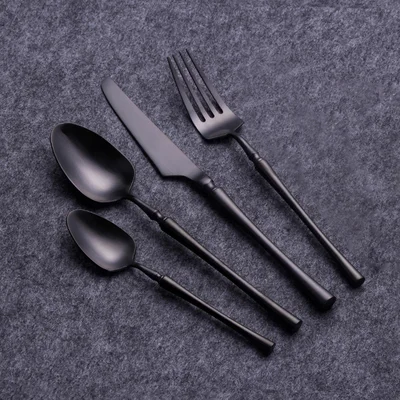 Stainless Steel  Mirror Polishing Silver Travel Elegant Modern Utensils Flatware Cutlery Set