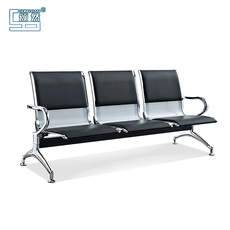 3-seater reception benches waiting area furniture PU hospital waiting chair
