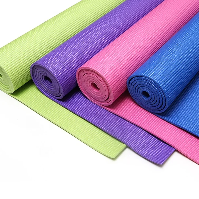 PVC Yoga Mat with Carry Strap for Yoga Fitness and Floor Workout at Home and Gym