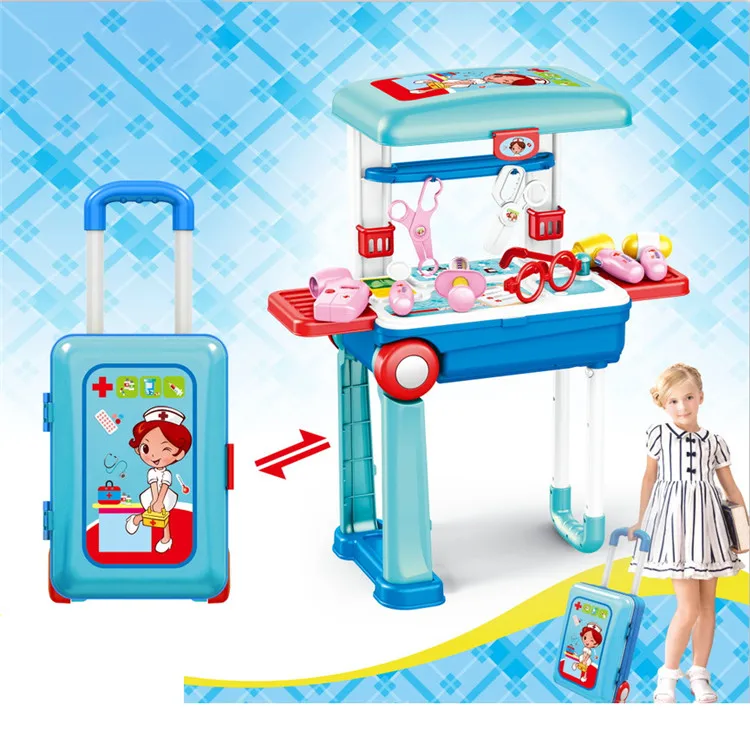 Baby toyd kids toys 2 in 1 plastic toys suitcase kids pretend play doctor set toys