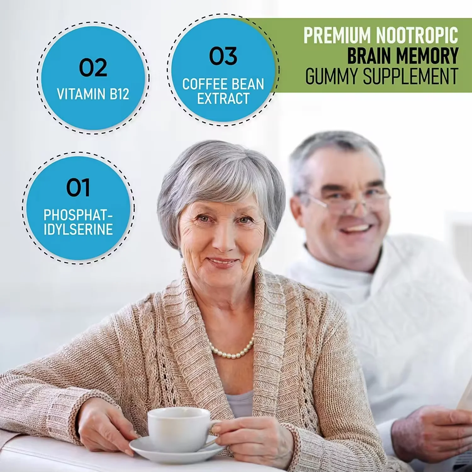 ODM/OEM Brain Booster Supplements Memory Energy Focus Gummies Herbal Supplements for Improved Cognitive Function and Focus