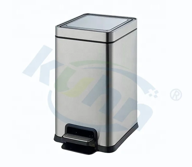 High quality waste Bins 12L stainless steel  rectangular multi-functional hotel pedal trash bin