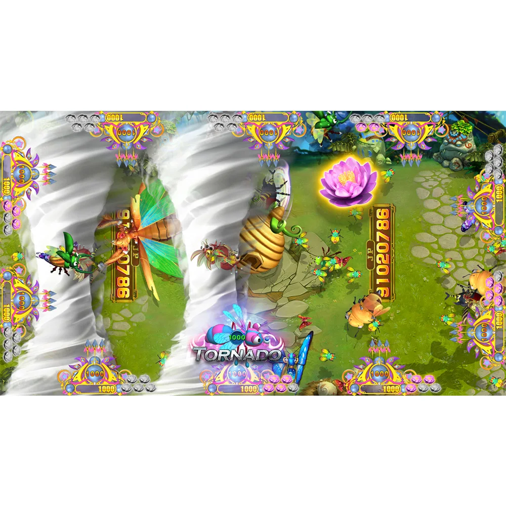 4~10 Player Fish Table Game Machine Cabinet Insect Monster Arcade Shooting Fish Game Install Software