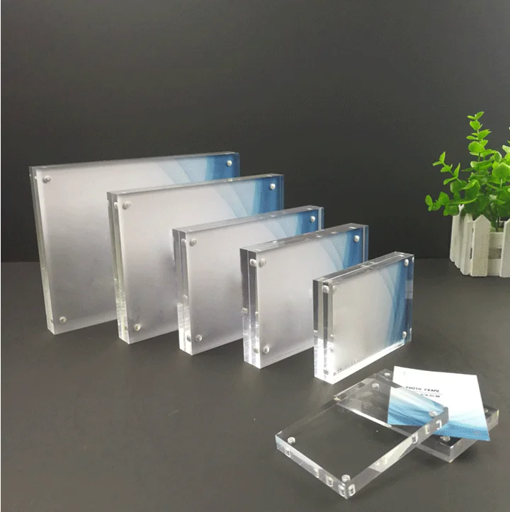 Ready to ship on stock fast dispatch Fashion acrylic 5x7 magnetic photo frame manufacturers
