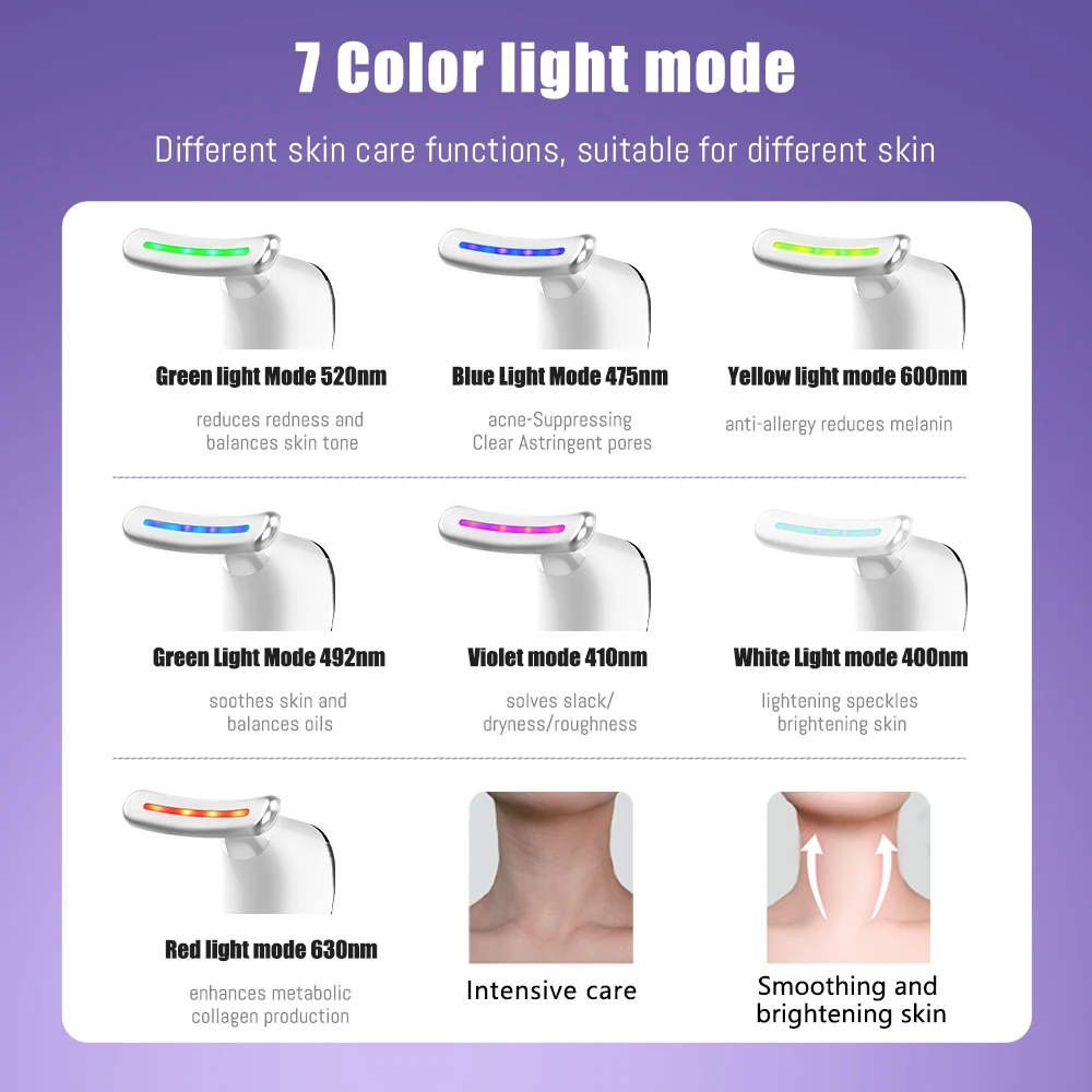 KKS Double Chin Remove 7 Color Led Light Therapy Skin Rejuvenation EMS Micro Current V Face Lifting Face Neck Beauty Device