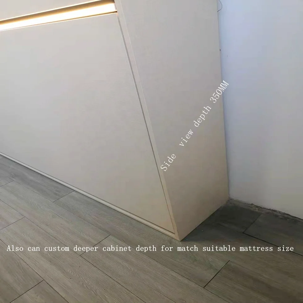 Smart save space school bed horizontal murphy bed hidden furniture with customized wardrobe rolled up mattress metal bed