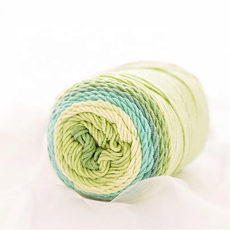 4 Rainbow 203M 100g/roll 45%cotton 55% acrylic yarn crochet melange yarn for knitting