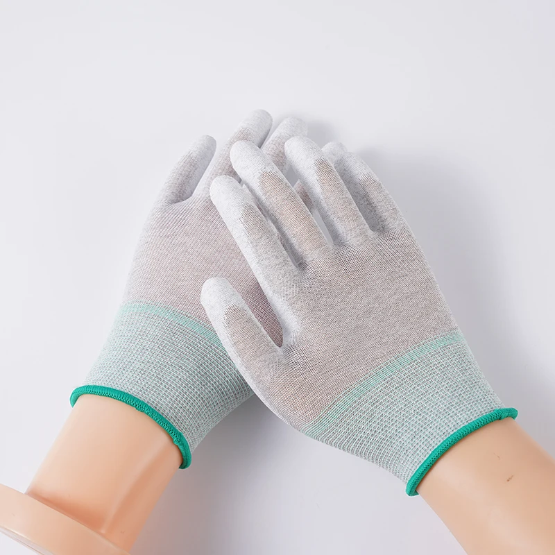 PU coated gloves Carbon fiber Industrial antistatic gloves