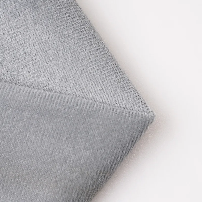 Home furnishing textiles wholesale italian upholstery spandex grey velour fabric