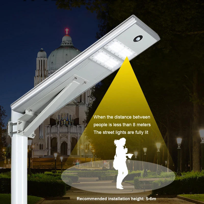 2024 Foshan Outdoor Vertical Warm White Solar Powered Street Lights Lifepo4 Lithium Iron Phosphate Battery Manufacturer Price