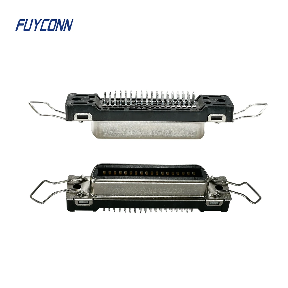 Centronics Champ DDK PCB Straight Connector, Solder DIP Termination Vertical PCB Mount 36 Pin Female Connector for Printer