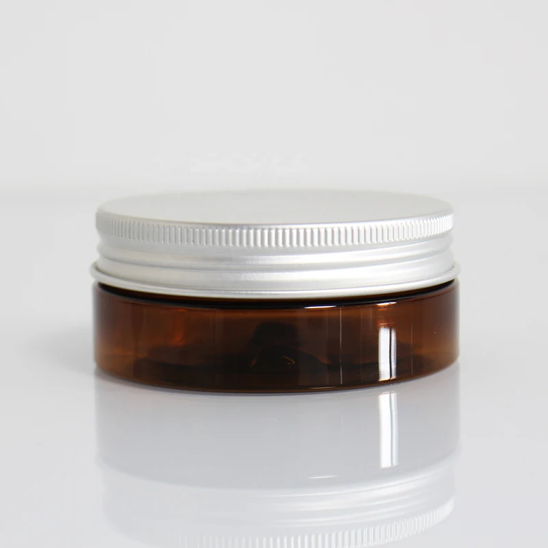 100ML 200ML 300ML 500ML pet round transparent bottle 8oz 10oz cosmetic container food grade plastic jar with gold lids
