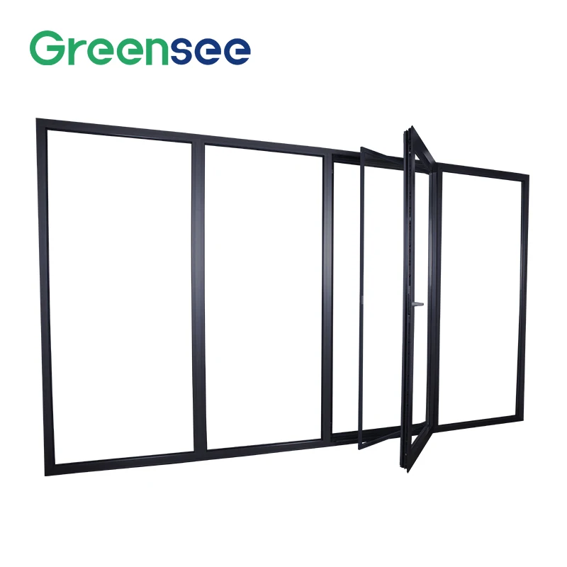 Greensee Swing Double Glazed Glass aluminum sliding door