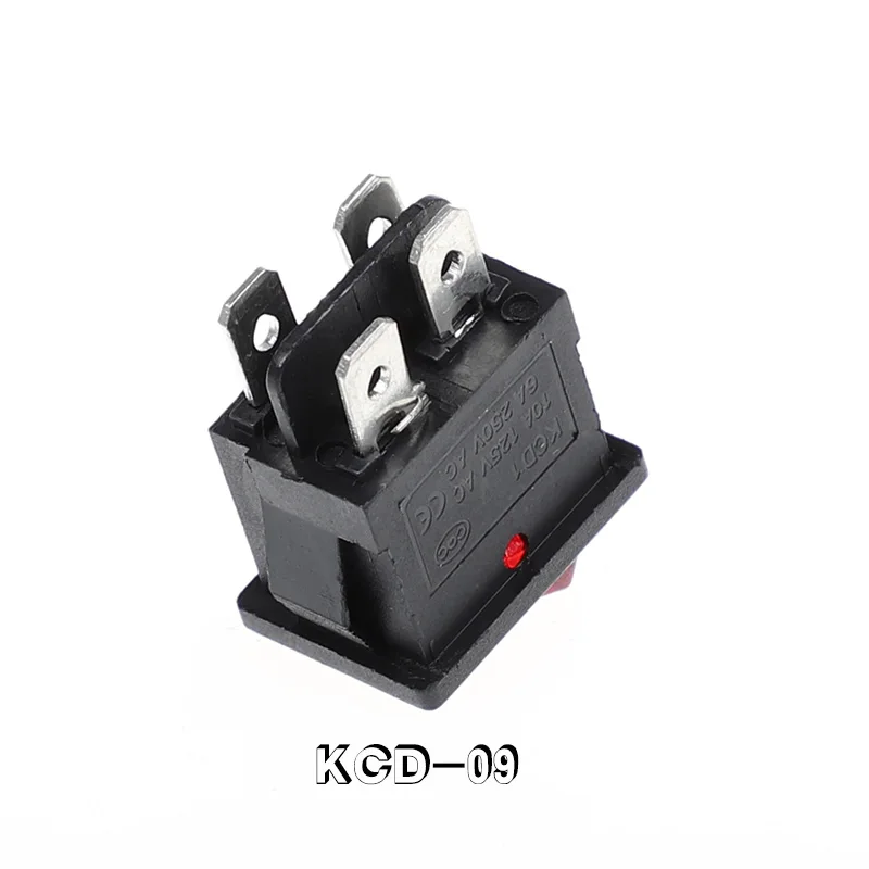 KCD1-104N ВКЛ-ВЫКЛ 4 штыря Кулисные переключатель 21*15 DPDT с подсветкой желобковый
