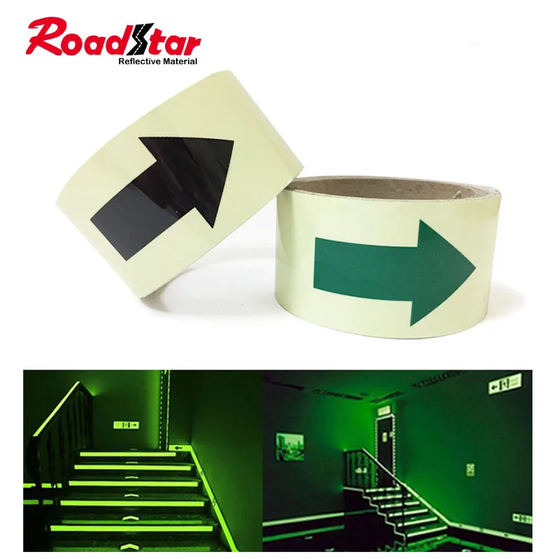 Glow In The Dark Arrows Luminous Tape 3 Meters Self-Adhesive Glow Emergency Glow In The Dark Sticker Tape