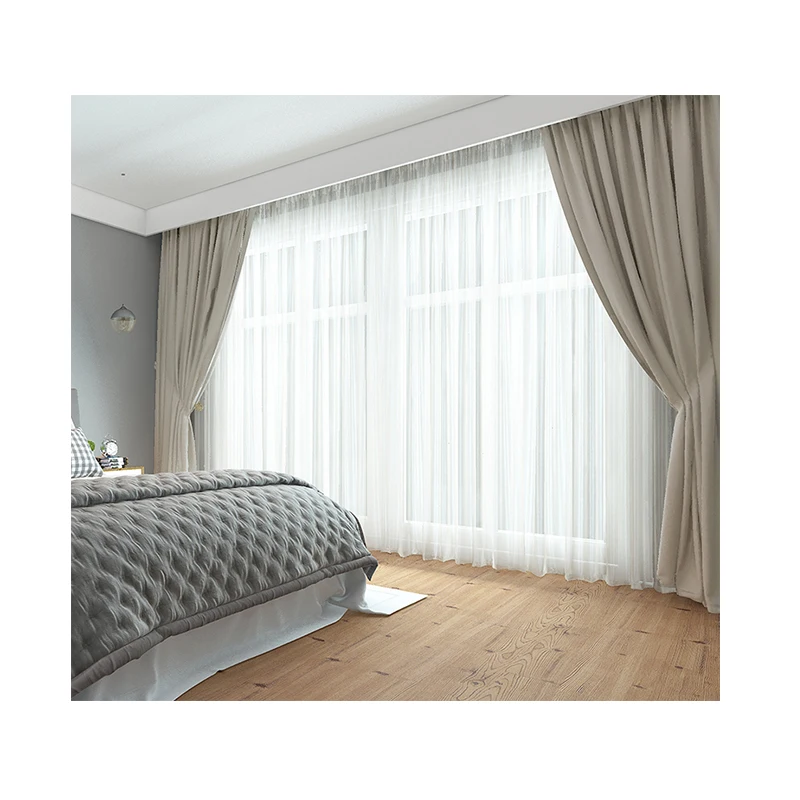 In Stock Luxury Solid Color Shade Curtain Window Hotel & Home blackout Curtain
