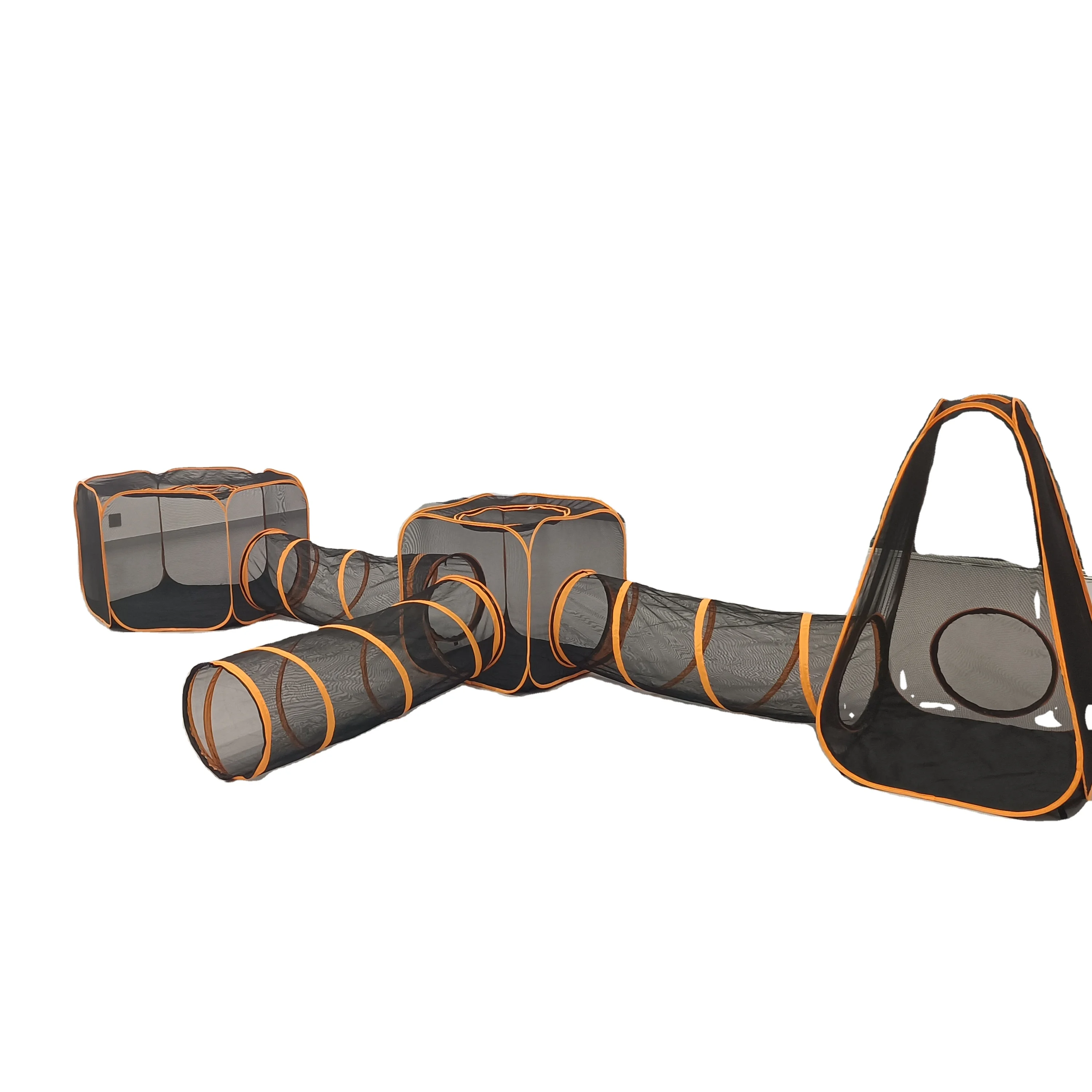 Factory Directly Provide Large Wooden Dog Cage 6 in 1 Pet Tent Folding Toy Tents Triangle Shape for Small Animals Wholesale