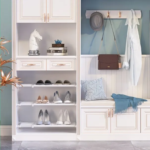 Wardrobe Layered Partition Cabinet Tube Dormitory Storage Telescopic Nail-Free Storage Kitchen Bathroom Rack