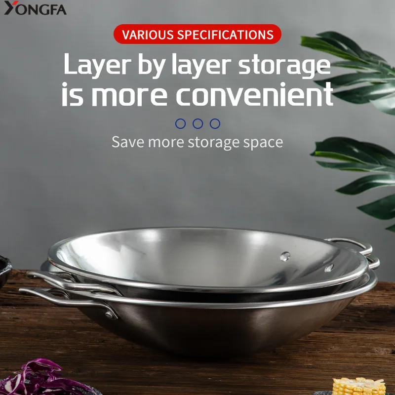YongFa Thickened Stainless Steel hot pot Kitchenware induction cooking cookware