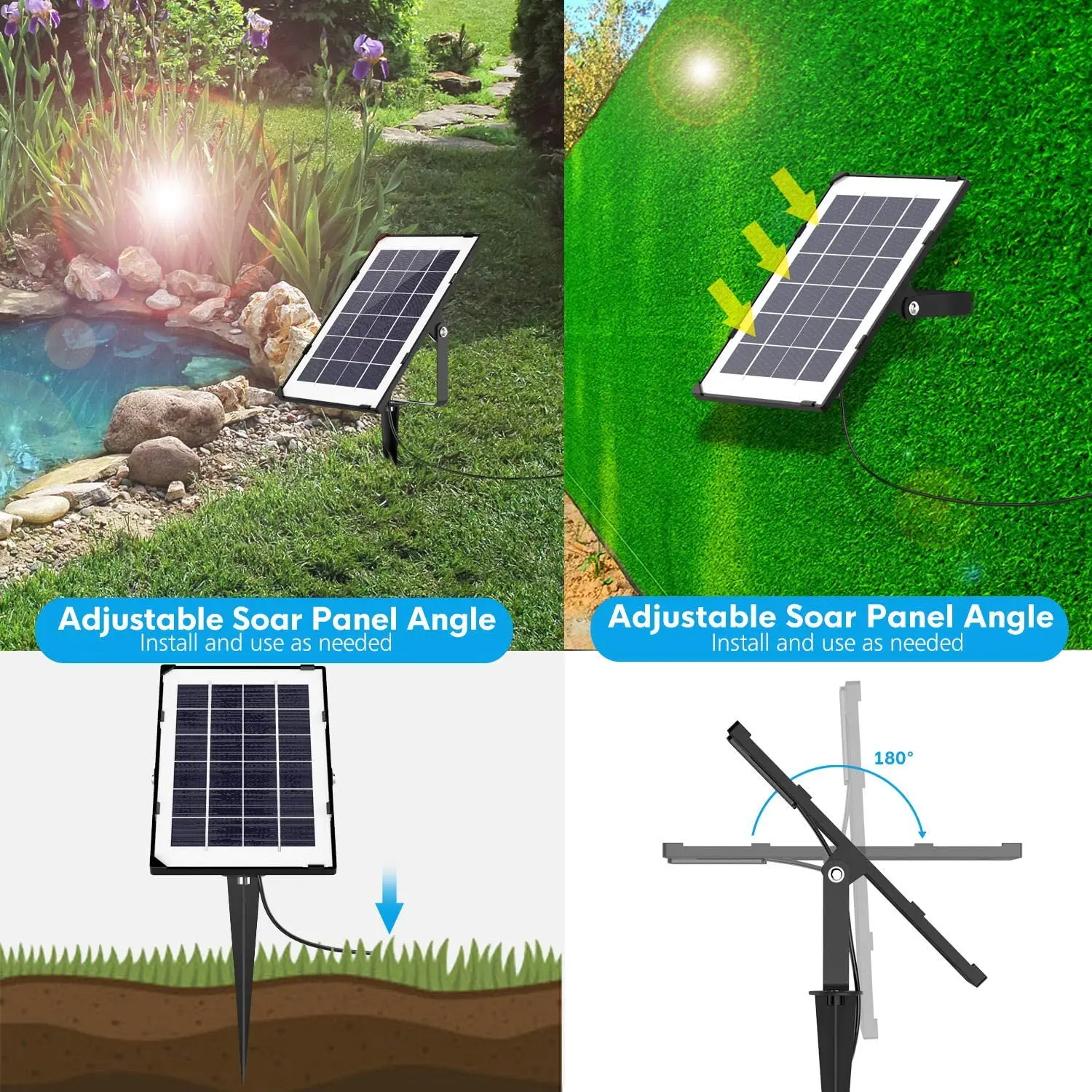 New Aquarium Air Oxygen Pump solar powered Fishing Oxygenator for Fish Tank