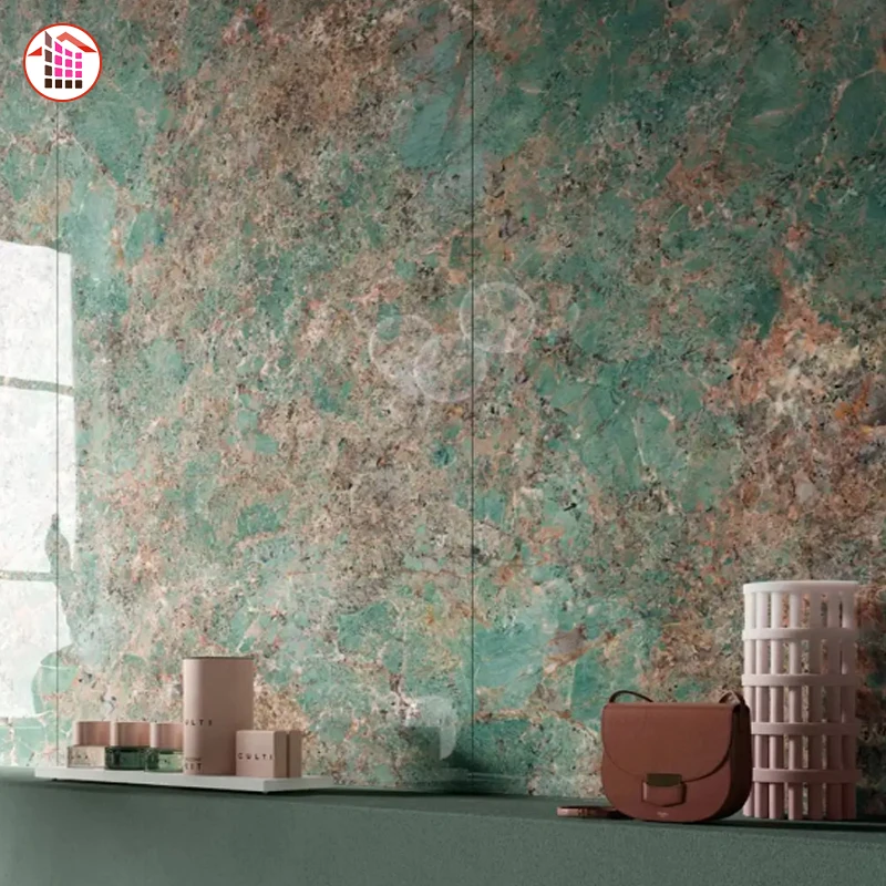 Sintered Stone Green Marble Tile Rock Plate Decoration Background Wall Artificial Stone