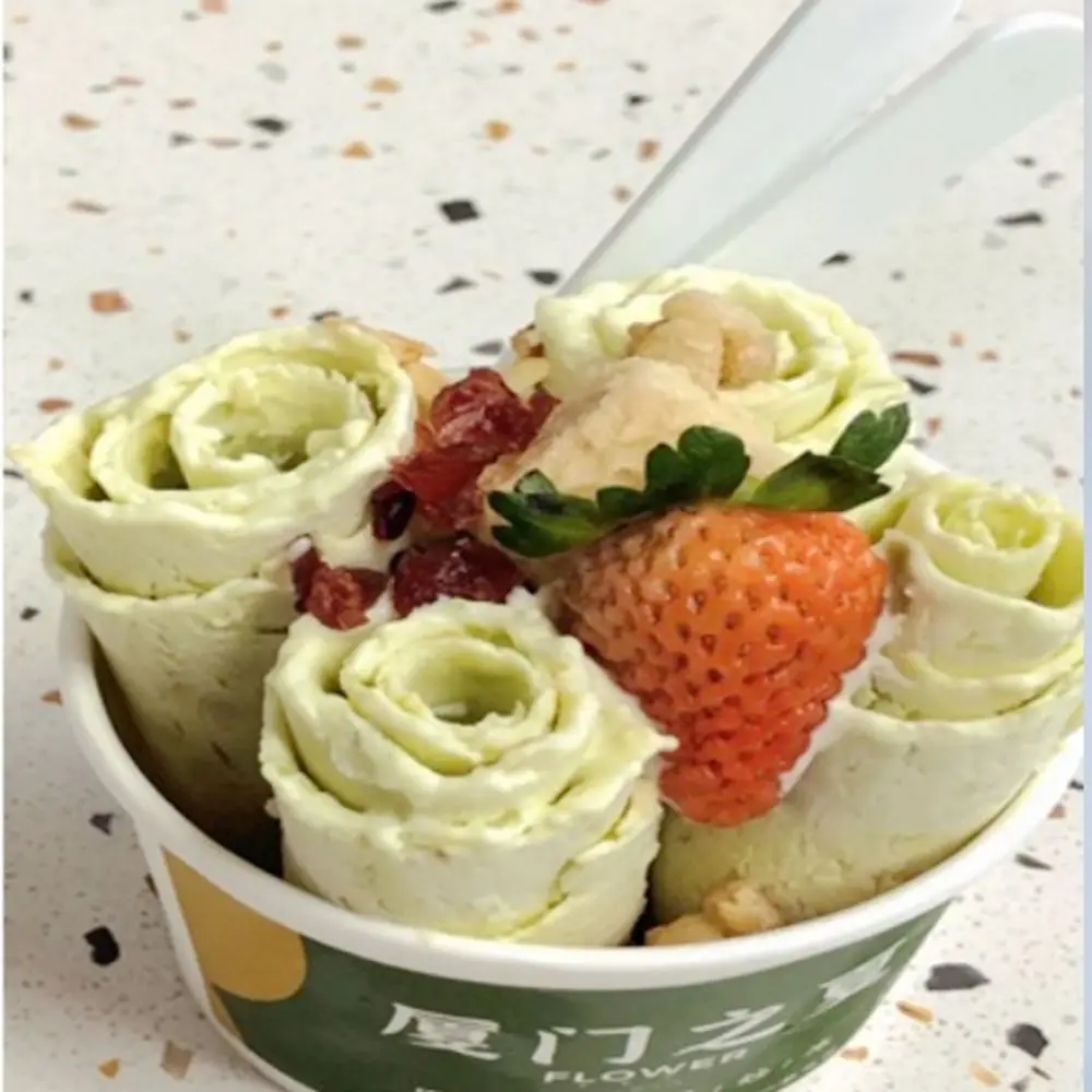 Factory Price New 220v Ice Cream Roll Machine for Fried Yogurt Milk Chocolate Water Nuts Featuring Essential Gearbox Components