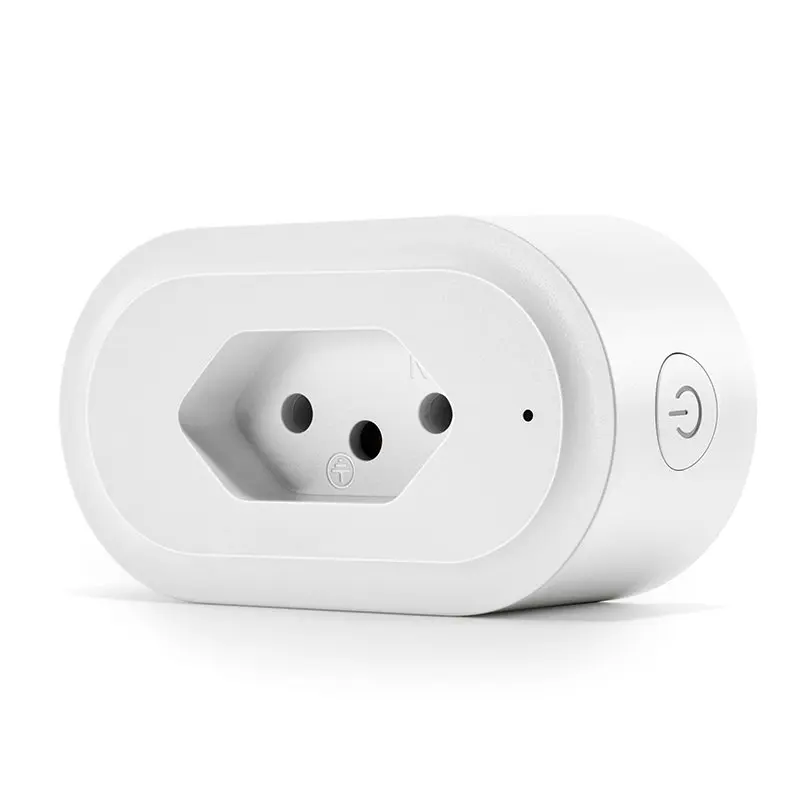 New Design Tuya Brazil Smart Plug WiFi Enabled Mini Smart Socket Timing Function Works with Alexa and Google Home