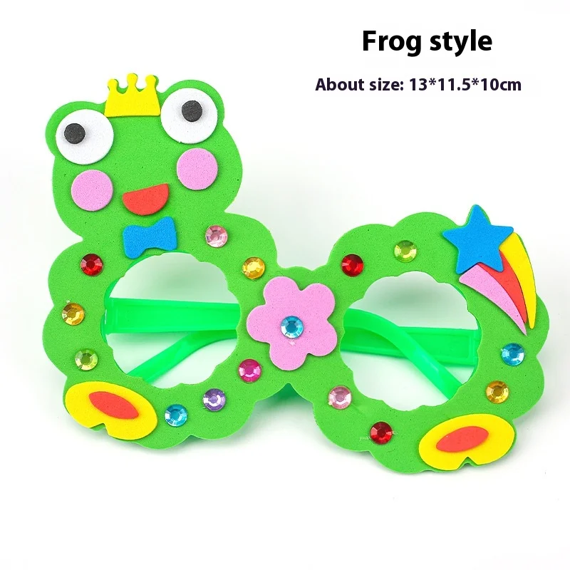 Creative Handmade DIY Art Craft Kits Funny Cartoon Glasses Paste Painting Material Kits