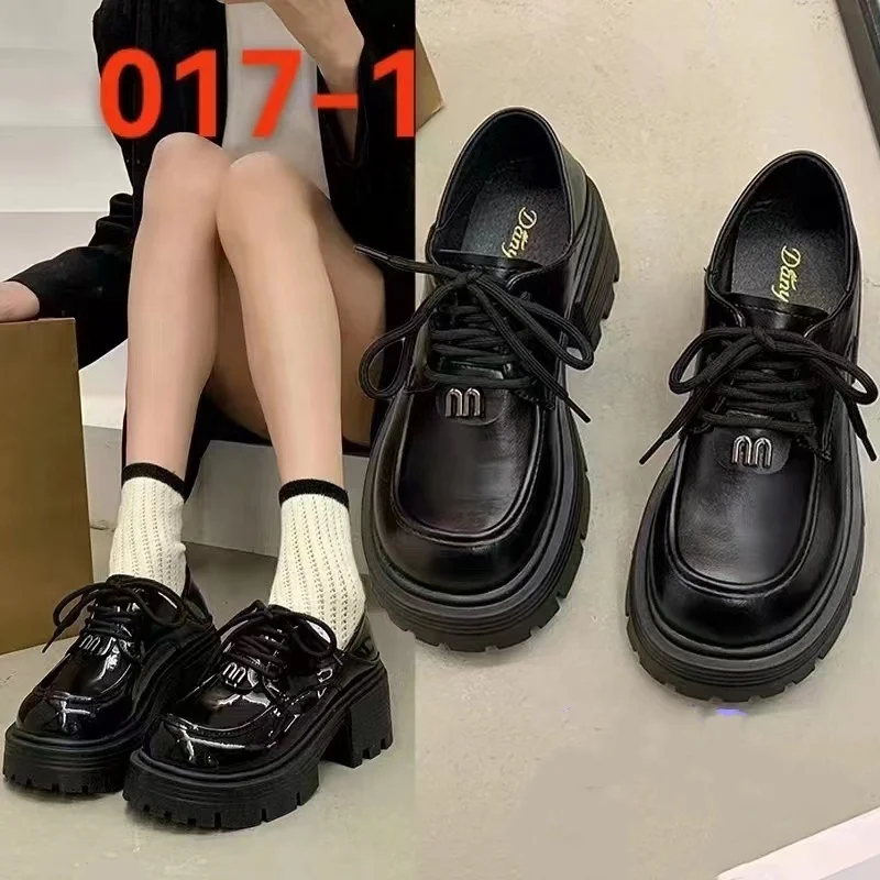 New Fashion Wedge Outsole Walking Shoes Platform PU Loafer Casual Outdoor Shoes for Girls