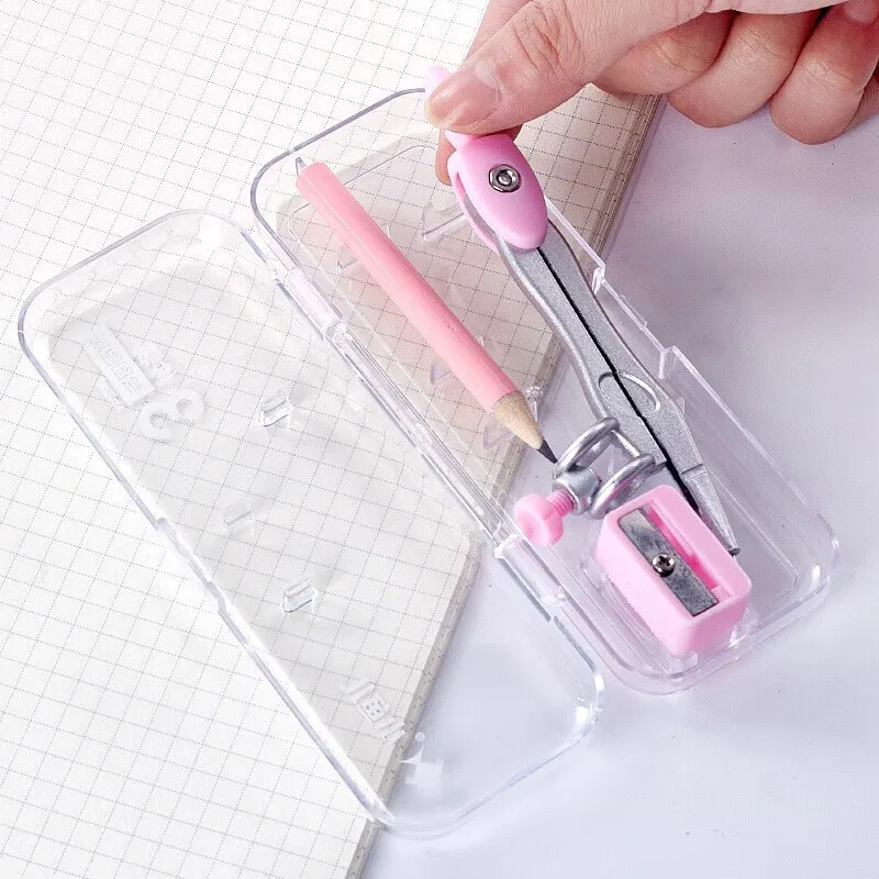 Hot sale Student Math Drawing Hight Quality Study Compass and Geometry Kit for Students Plastic Box Packing Geometry Kit set