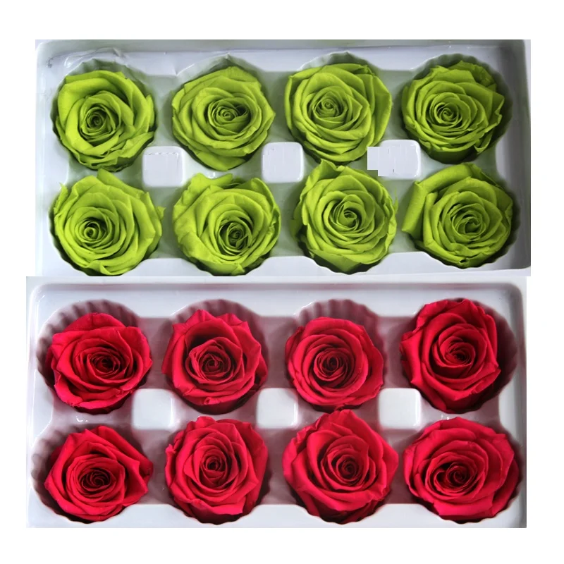 wholesale 4cm 5cm real natural multicolour fresh eternal everlasting preserved roses flower head arrangement gift for christmas
