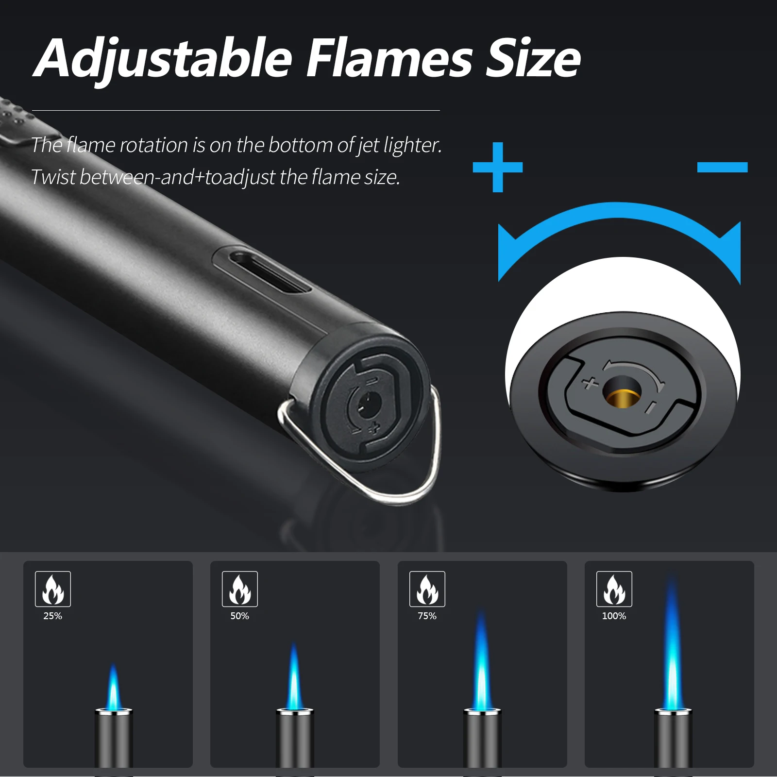 Original Factory Long Metal Jet Flame Windproof Butane Kitchen Gas Torch lighter with Fuel Level Window