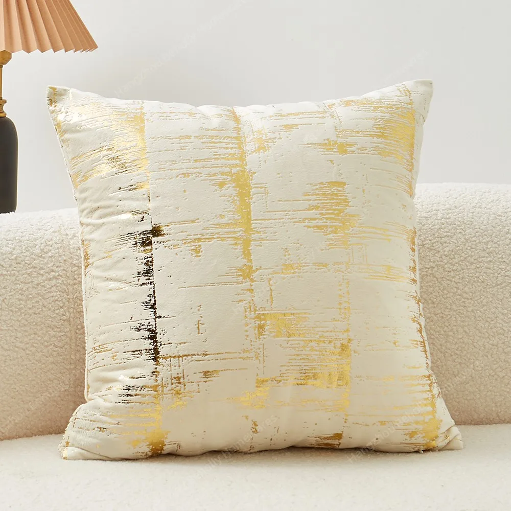 45x45cm Square Throw Pillow Covers Gold Foil Printed Velvet Cushion Covers Decorative Home