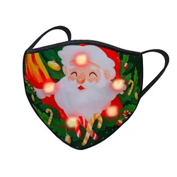 christmas gifts 2021 New Santa Claus Elk Logo Holiday party cartoon print LED light mask