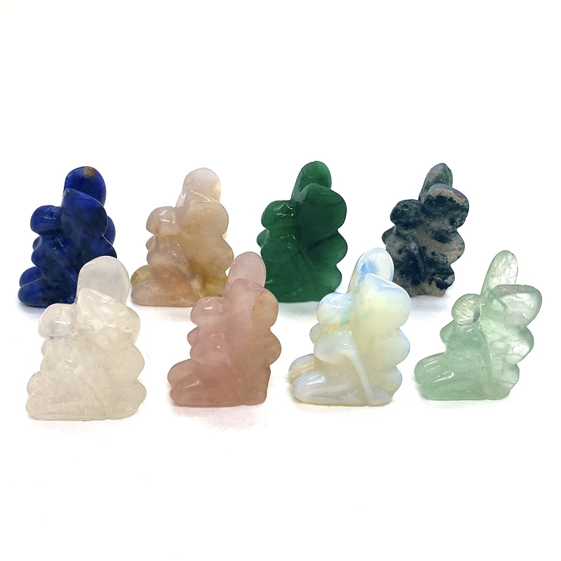Wholesale natural crystal Hand-carved Flower Angel decoration Butterfly Fairy carvings