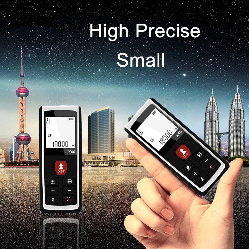 Pocket accuracy laser tape measure digital 100m lazer finder distance meter device small