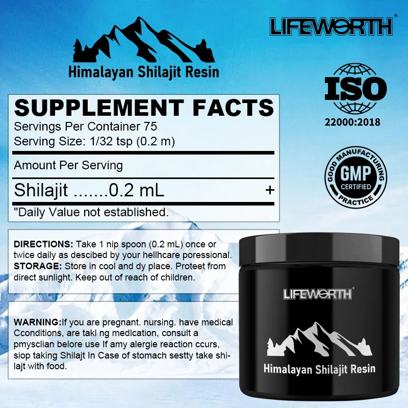 Lifeworth OEM Shilajit Capsules trace mineral with magnesium salt Rich Humic Fulvic Acid extract shilajit resin capsules