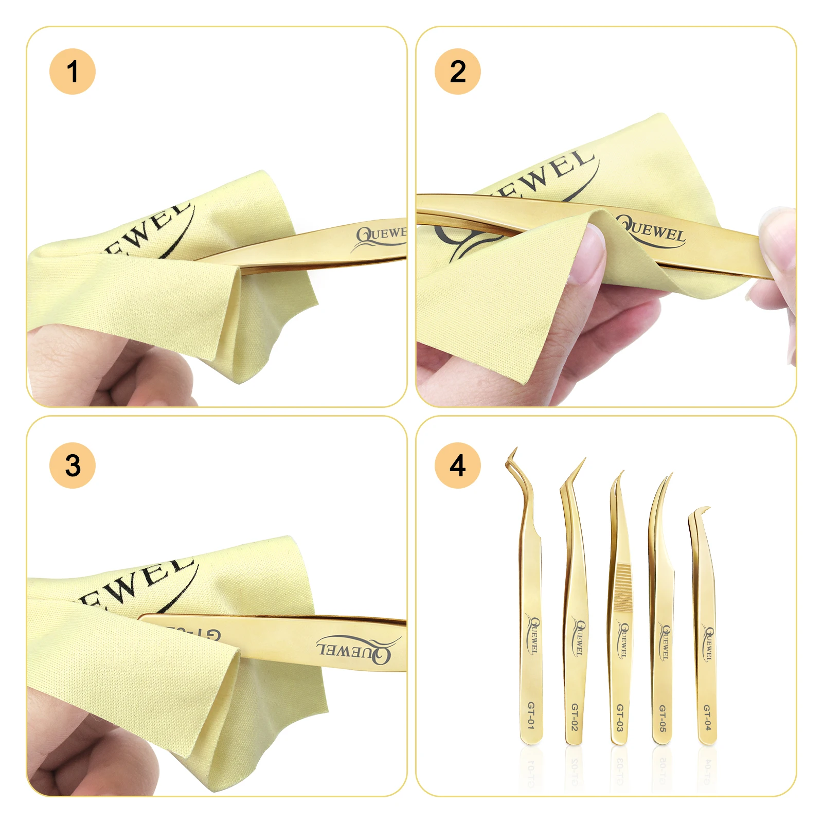 Wholesale Price Customized LOGO Glod Tweezer Top Quality Eyebrow Eyelash Tool Eyelash Extension Glod Tweezers