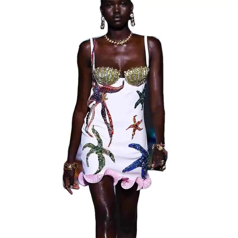 2024 летнее женское мини-платье с блестками