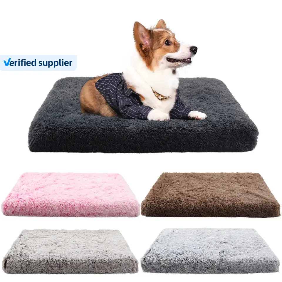 New Design Wholesale Hot Selling Custom Warm Square Luxury  Removable Washable Cover Dog Cat Mats Removable Cushion